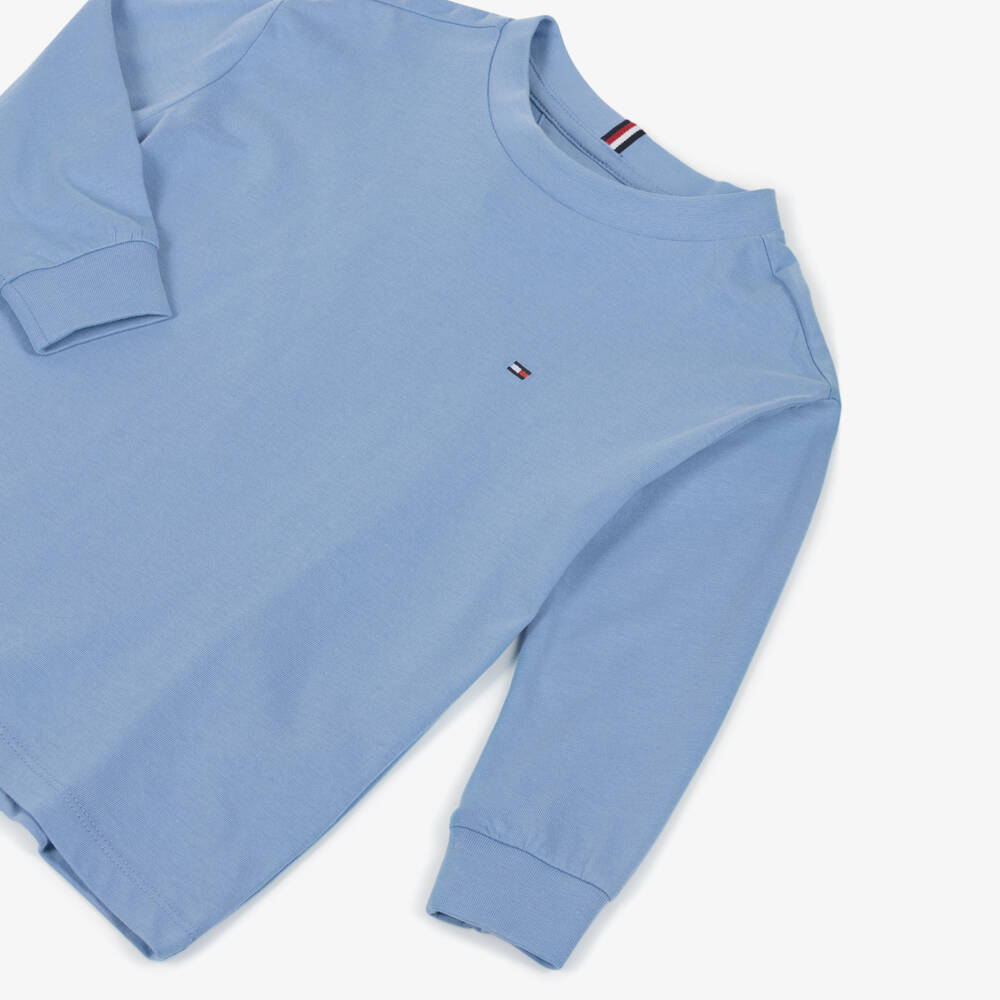 Tommy Hilfiger-Футболка из хлопка светло-голубая для мальчиков | Childrensalon Outlet