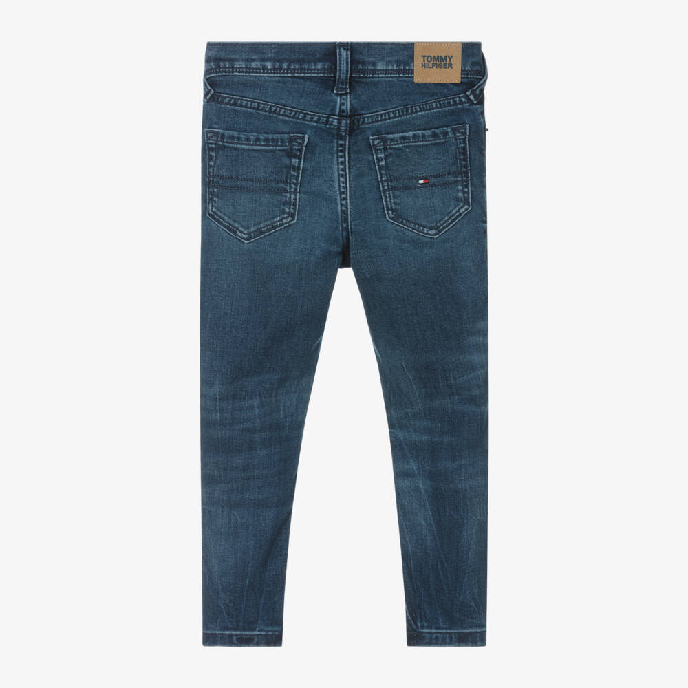 Tommy Hilfiger-Boys Slim Fit Blue Denim Trousers | Childrensalon Outlet