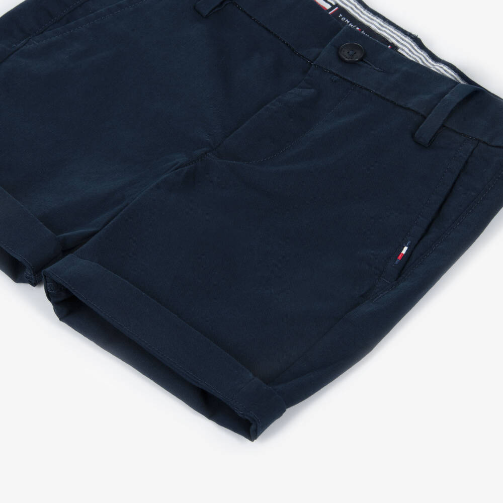Tommy Hilfiger-Boys Slim Fit Navy Chinos | Childrensalon Outlet