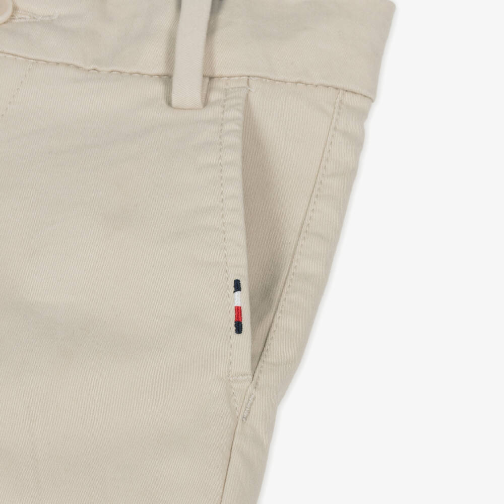 Tommy Hilfiger-Мягкие бежевые брюки из твила для мальчиков | Childrensalon Outlet