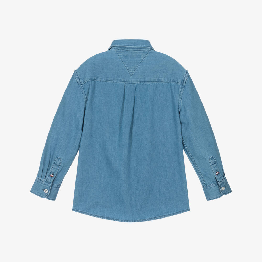 Tommy Hilfiger-Мягкая голубая хлопковая рубашка для мальчиков | Childrensalon Outlet