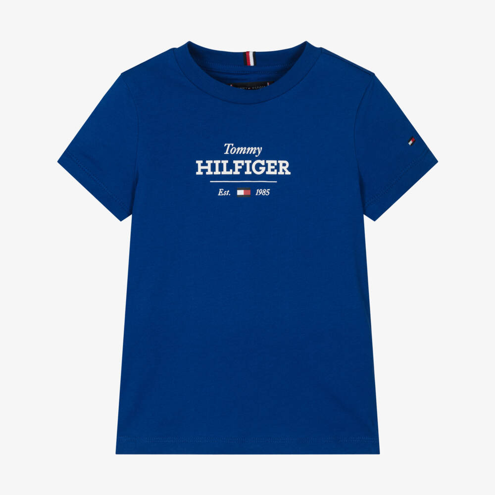 Tommy Hilfiger-Boys Soft Blue Cotton Tee | Childrensalon Outlet