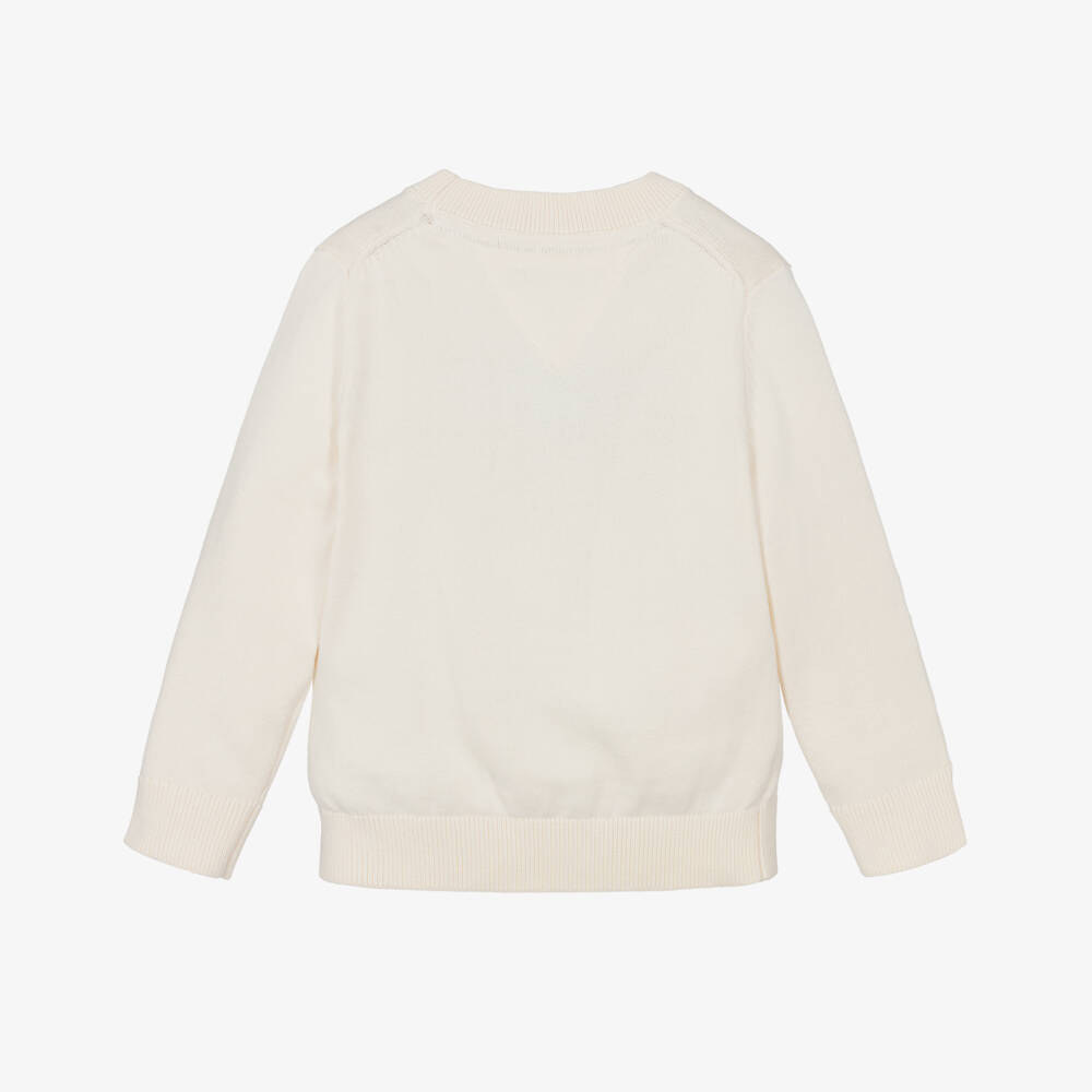 Tommy Hilfiger-Boys Soft Ivory Heritage Pullover | Childrensalon Outlet
