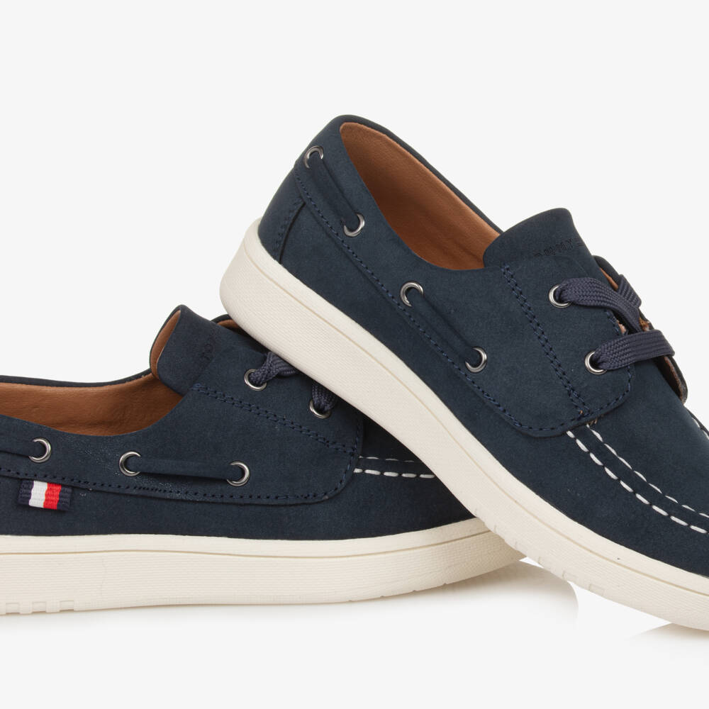 Tommy Hilfiger-Boys Soft Navy Suede Loafers | Childrensalon Outlet