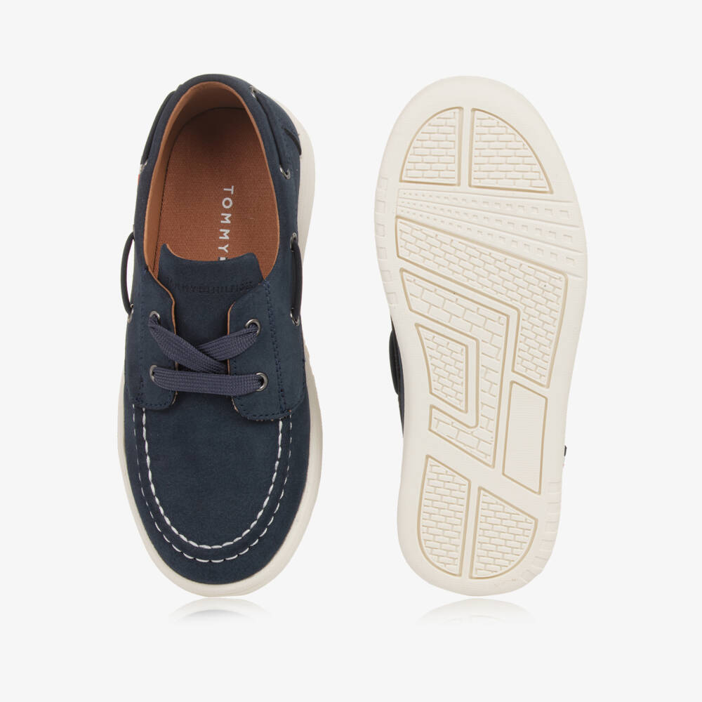 Tommy Hilfiger-Boys Soft Navy Suede Loafers | Childrensalon Outlet