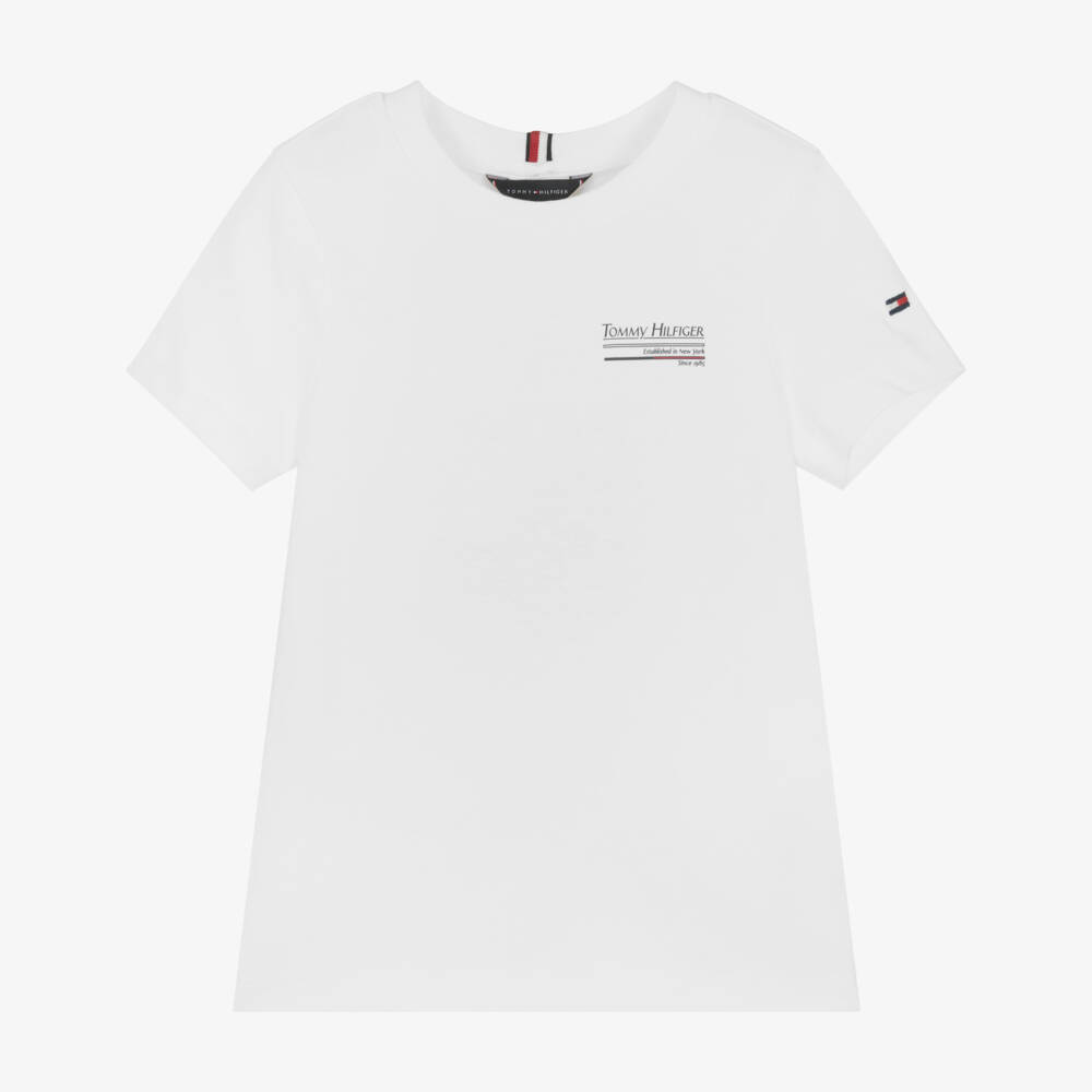 Tommy Hilfiger-Boys Soft White Sailing Tee | Childrensalon Outlet
