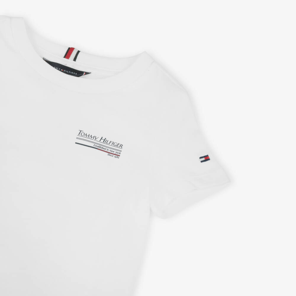 Tommy Hilfiger-Boys Soft White Sailing Tee | Childrensalon Outlet