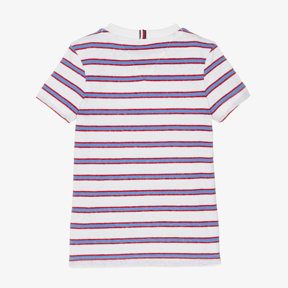 Tommy Hilfiger-Boys Striped Linen Cotton Tee | Childrensalon Outlet