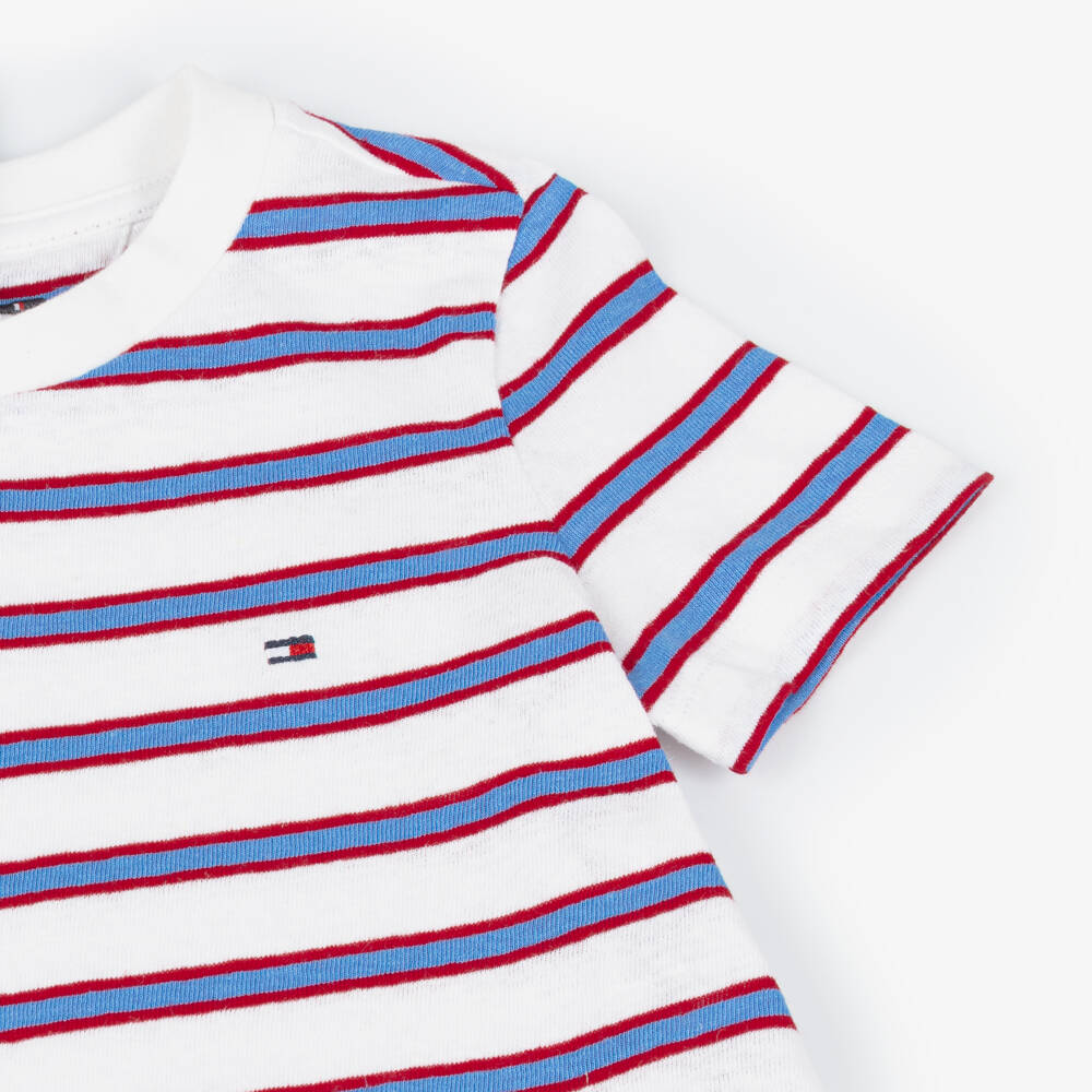 Tommy Hilfiger-Boys Striped Linen Cotton Tee | Childrensalon Outlet