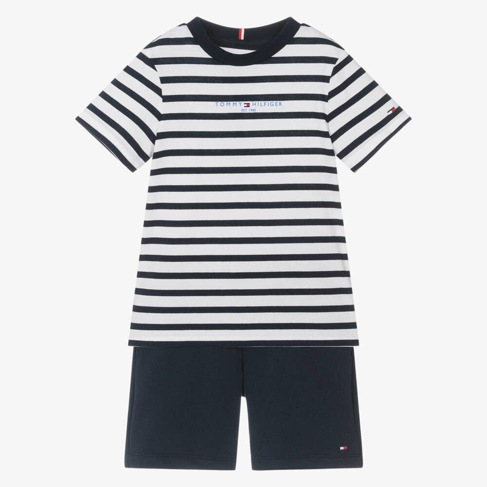 Tommy Hilfiger-Костюм из полосатого синего хлопка для мальчиков | Childrensalon Outlet