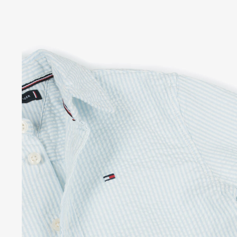Tommy Hilfiger-Рубашка из полосатого хлопкового сикерса для мальчиков | Childrensalon Outlet