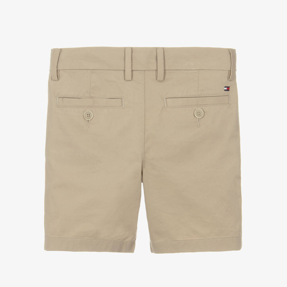Tommy Hilfiger-Boys Taupe Tailored Cotton Shorts | Childrensalon Outlet