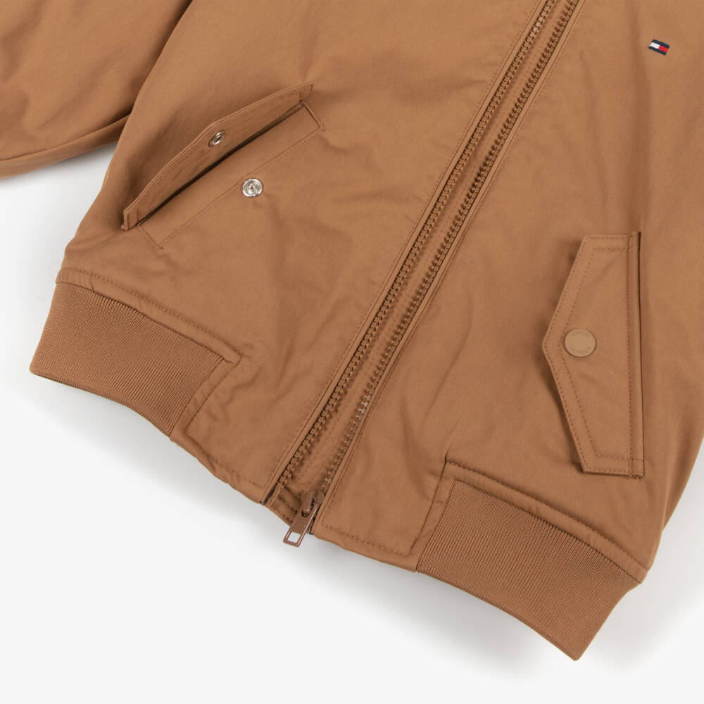 Tommy Hilfiger-Boys Taupe Twill Zip-Up Jacket | Childrensalon Outlet
