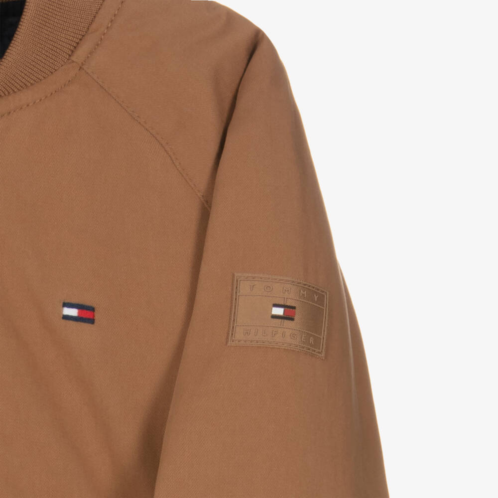 Tommy Hilfiger-Boys Taupe Twill Zip-Up Jacket | Childrensalon Outlet