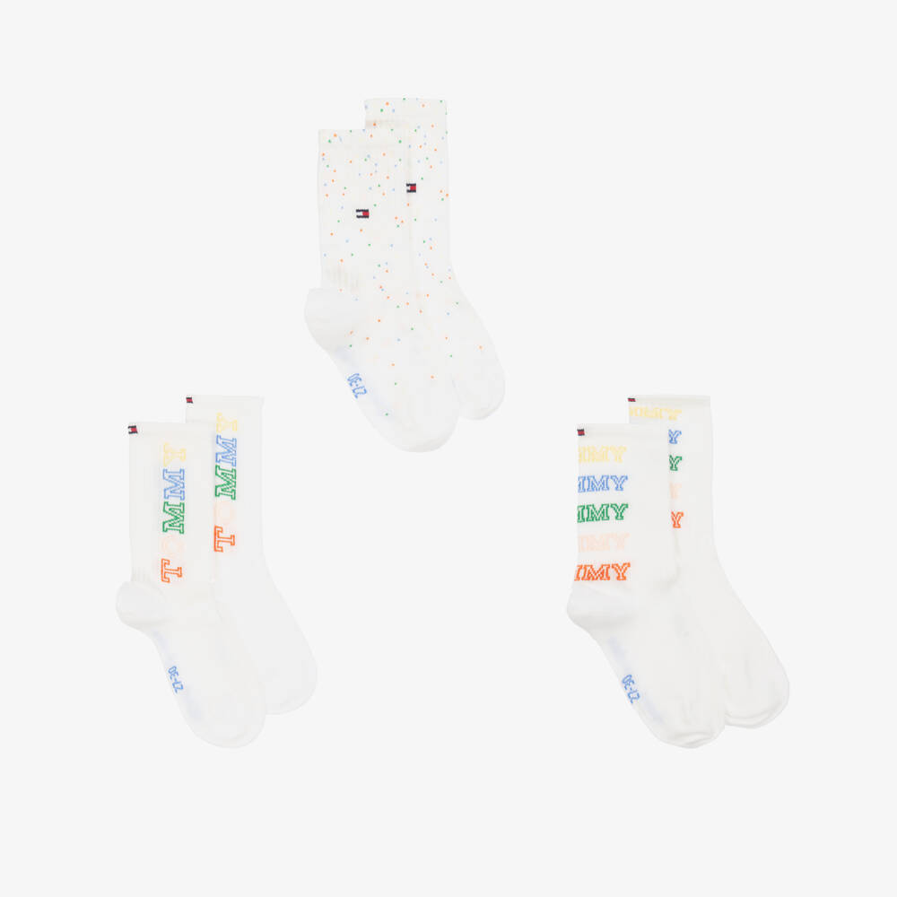 Tommy Hilfiger-Boys Trio of White Comfort Socks | Childrensalon Outlet