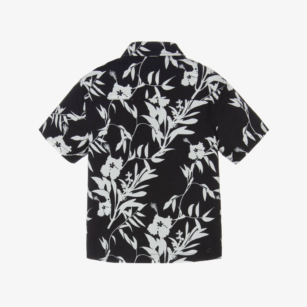 Tommy Hilfiger-Boys Tropical Blue Floral Cotton Shirt | Childrensalon Outlet