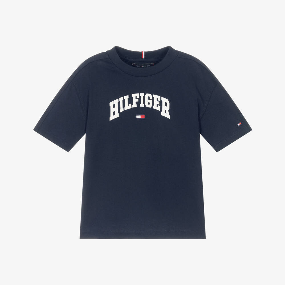 Tommy Hilfiger-Boys Varsity Cotton Tee in Navy | Childrensalon Outlet