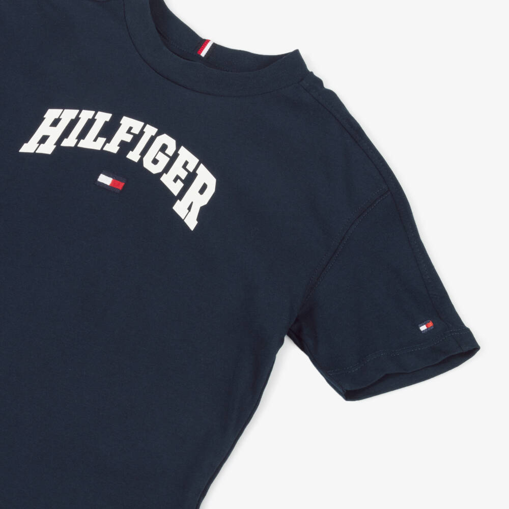 Tommy Hilfiger-Boys Varsity Cotton Tee in Navy | Childrensalon Outlet
