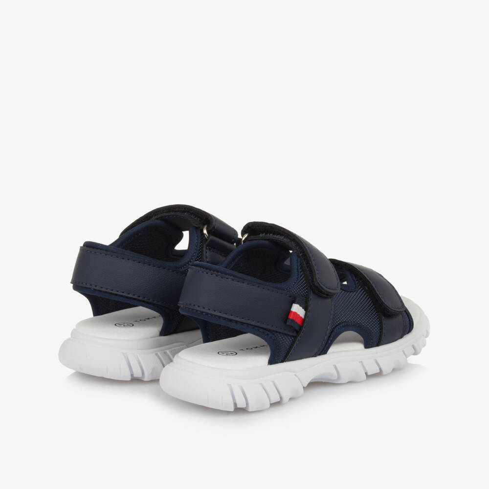Tommy Hilfiger-Boys Velcro Easy-Closure Blue Sandals | Childrensalon Outlet