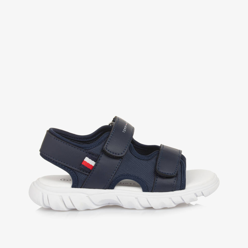 Tommy Hilfiger-Boys Velcro Easy-Closure Blue Sandals | Childrensalon Outlet