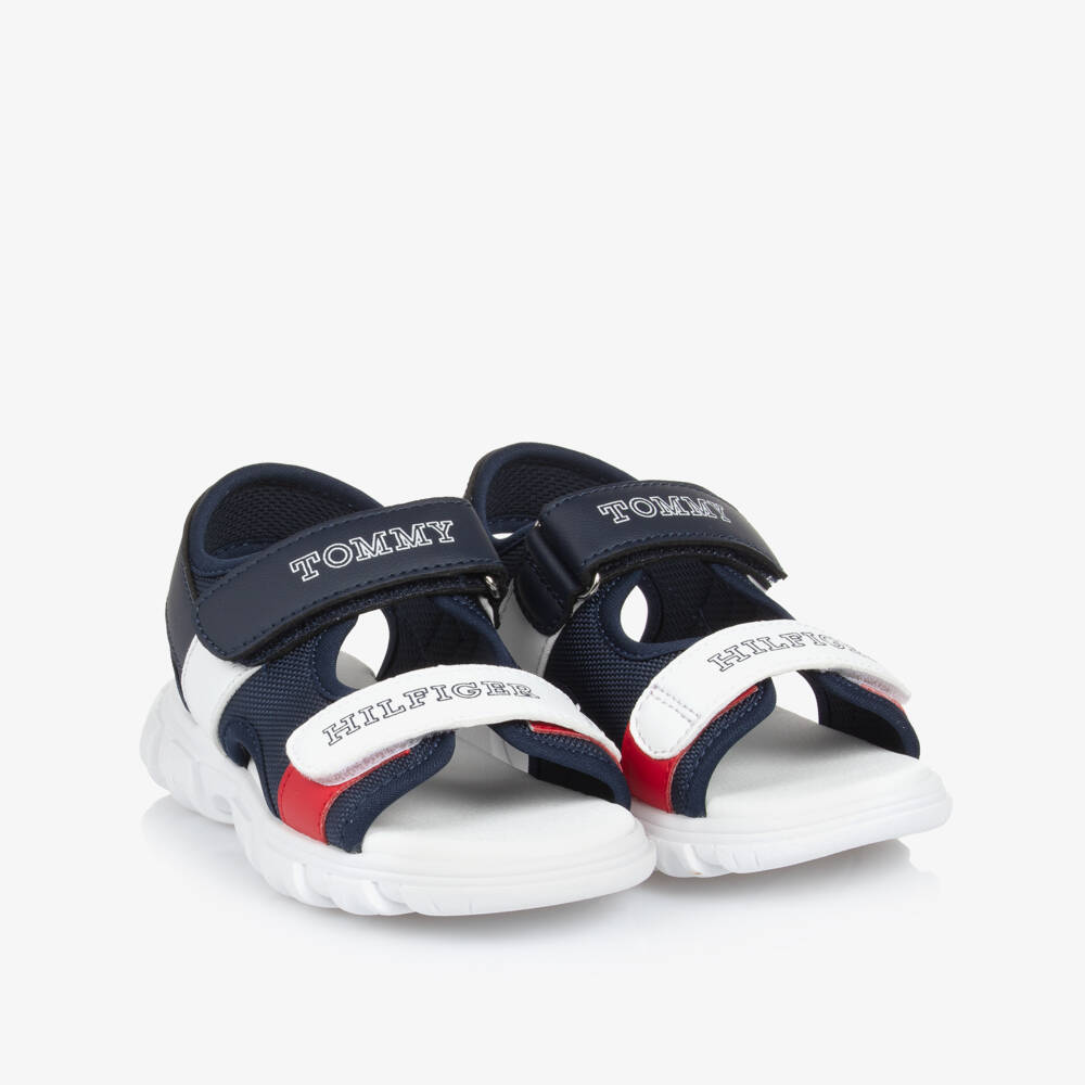 Tommy Hilfiger-Boys Velcro Navy Sandals | Childrensalon Outlet