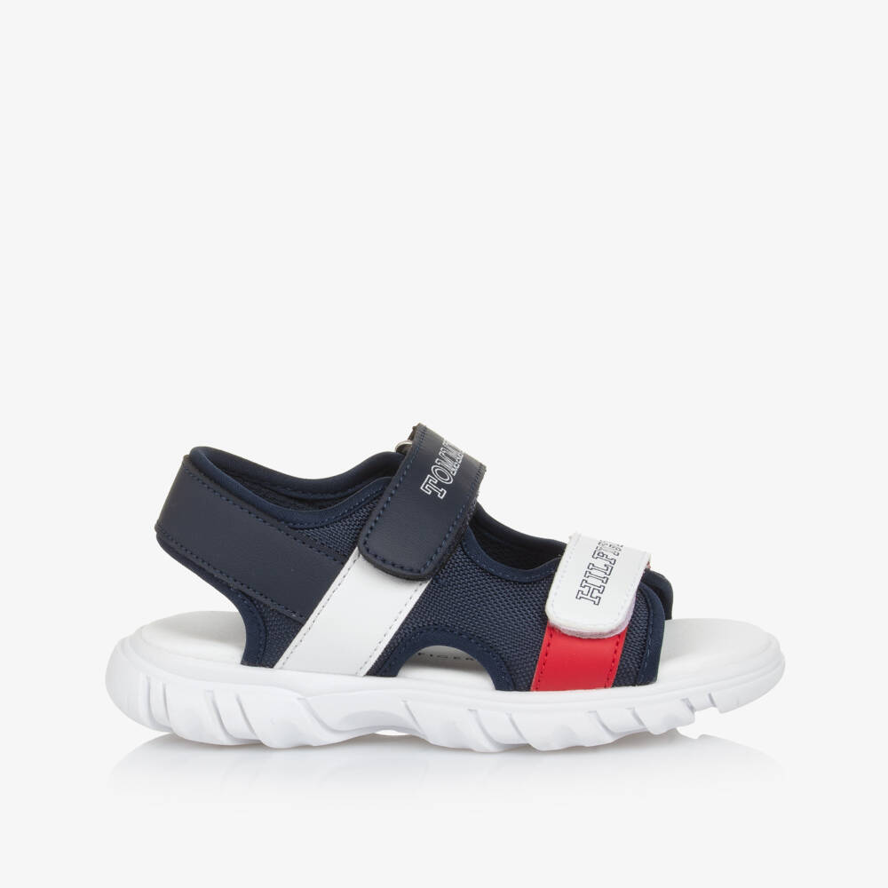 Tommy Hilfiger-Boys Velcro Navy Sandals | Childrensalon Outlet