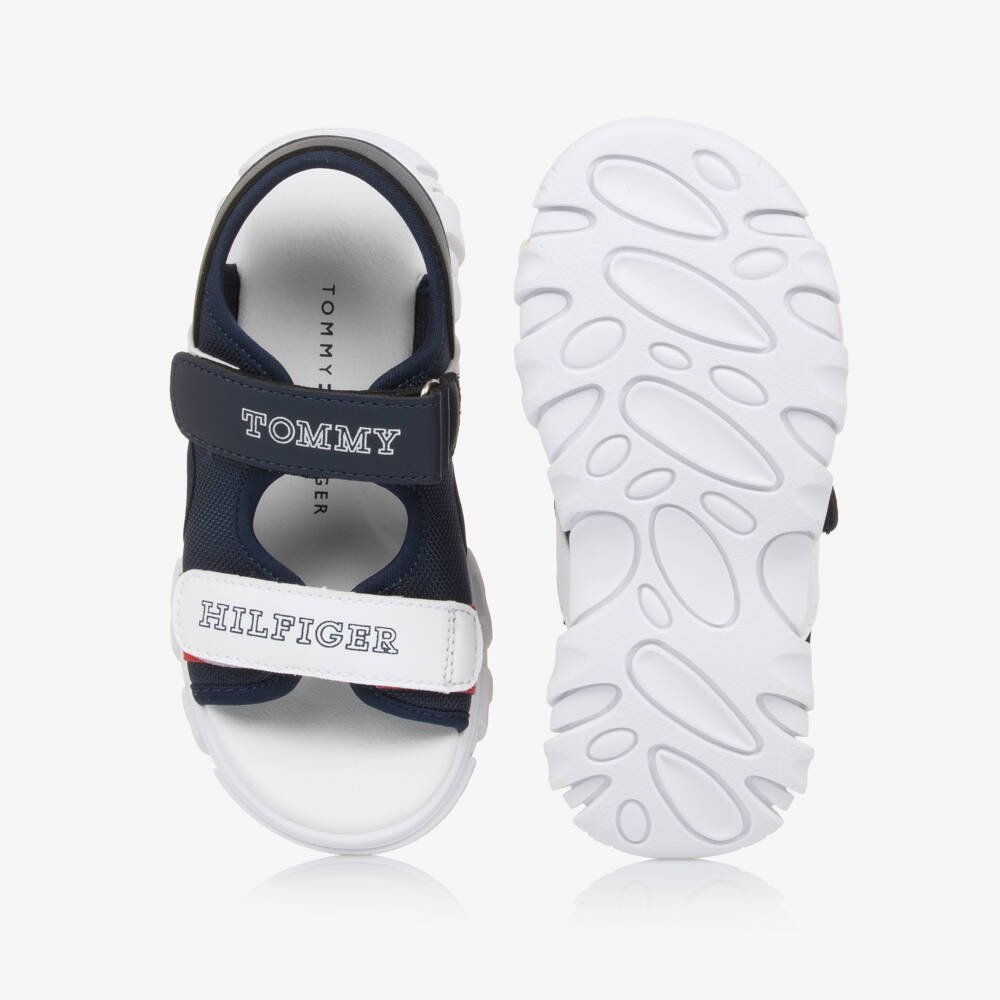 Tommy Hilfiger-Boys Velcro Navy Sandals | Childrensalon Outlet