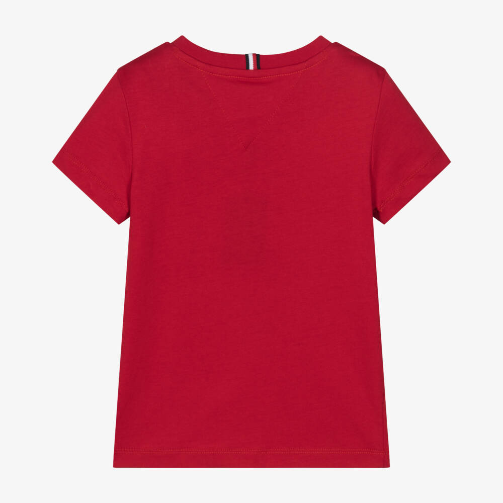 Tommy Hilfiger-Boys Vibrant Scarlet Cotton Tee | Childrensalon Outlet