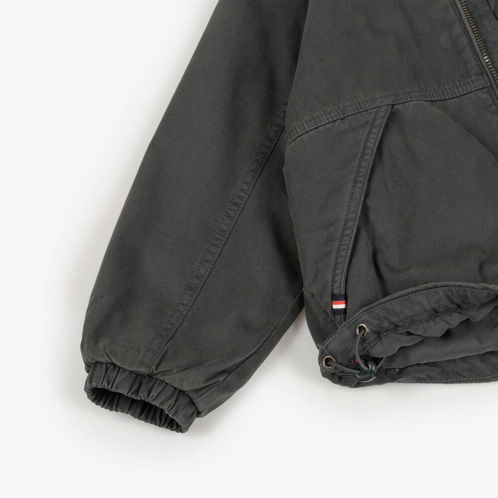 Tommy Hilfiger-Boys Washed Black Hooded Jacket | Childrensalon Outlet