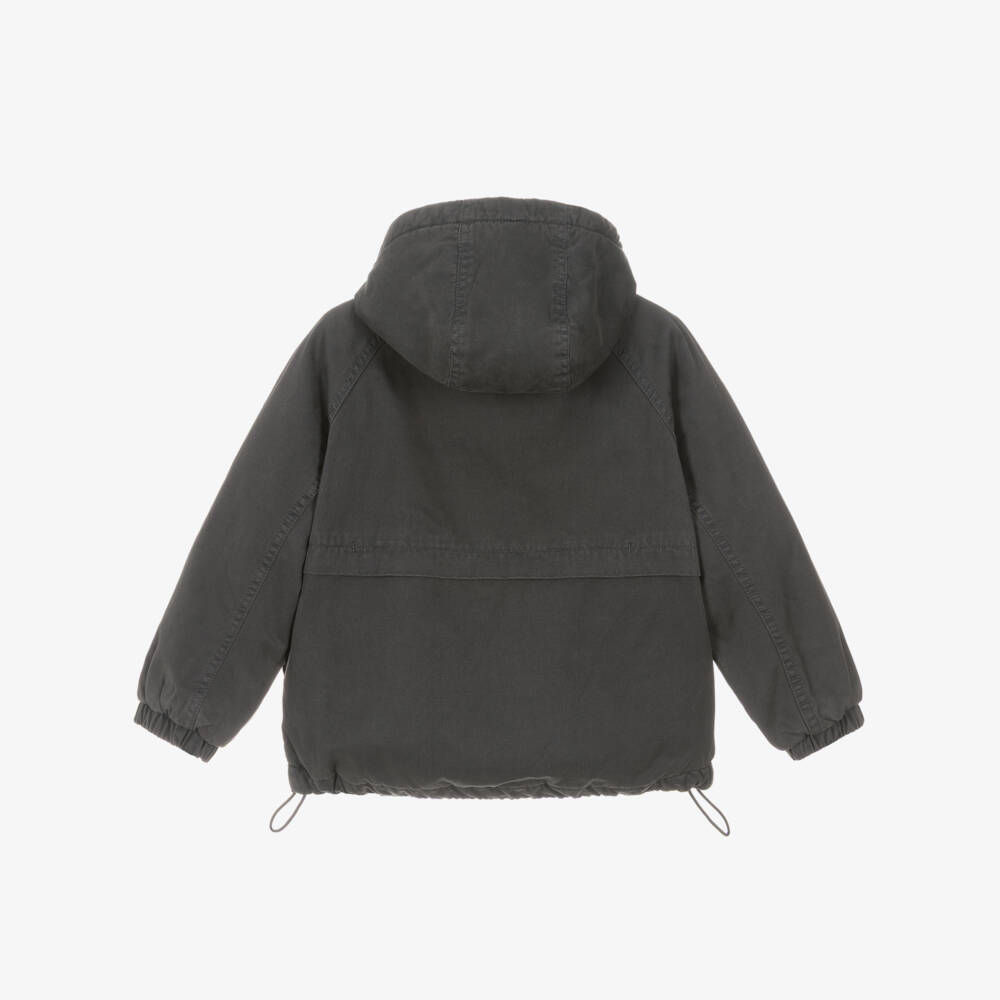Tommy Hilfiger-Boys Washed Black Hooded Jacket | Childrensalon Outlet