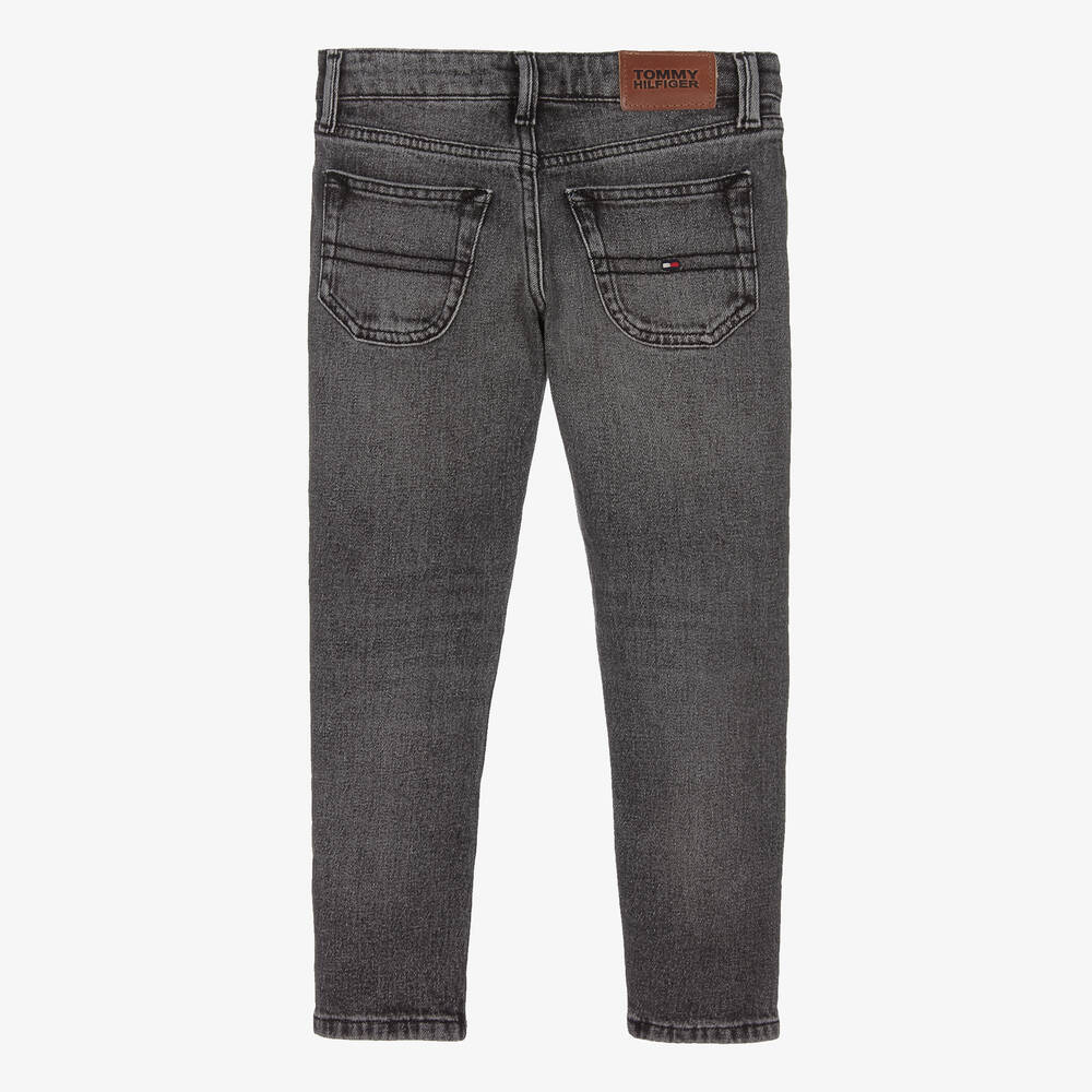Tommy Hilfiger-جينز بقصّة مستقيمة قطن دنيم لون أسود للأولاد | Childrensalon Outlet