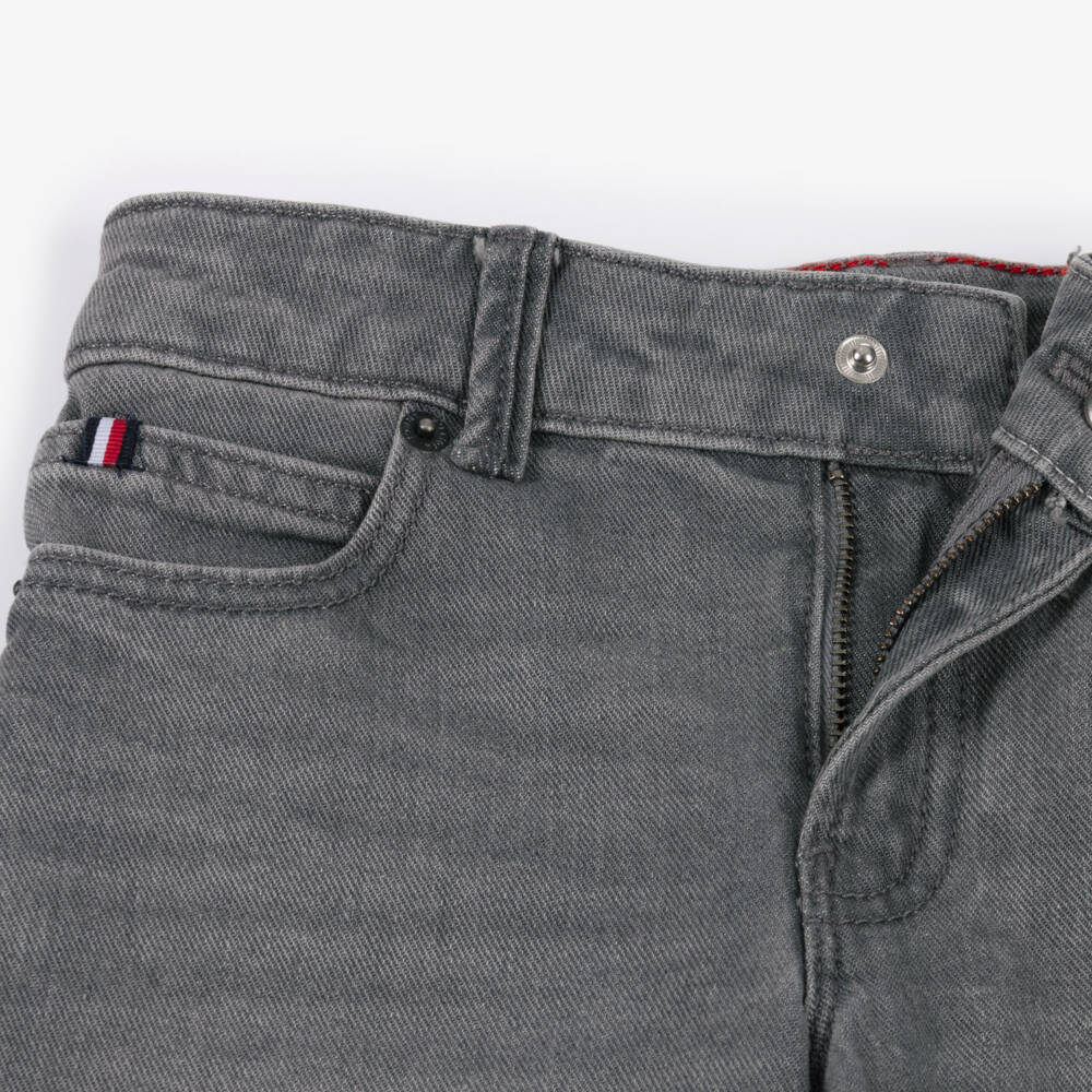 Tommy Hilfiger-Boys Washed Grey Denim Straight Jeans | Childrensalon Outlet