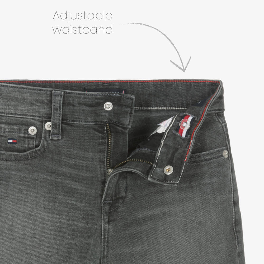 Tommy Hilfiger-Boys Washed Grey Straight Jeans | Childrensalon Outlet