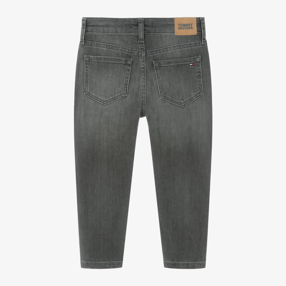 Tommy Hilfiger-Boys Washed Grey Straight Jeans | Childrensalon Outlet