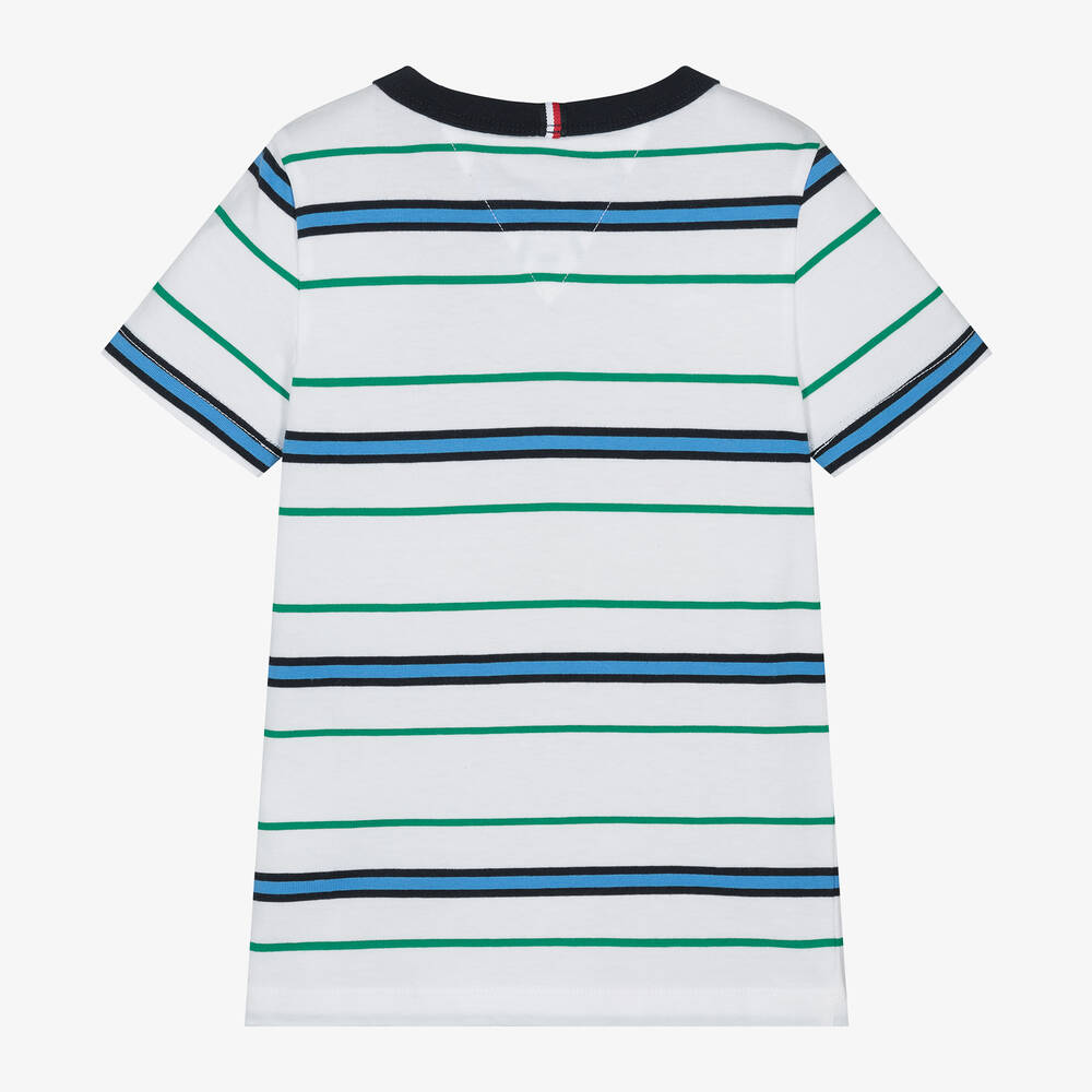 White and blue tommy hilfiger shirt cheap