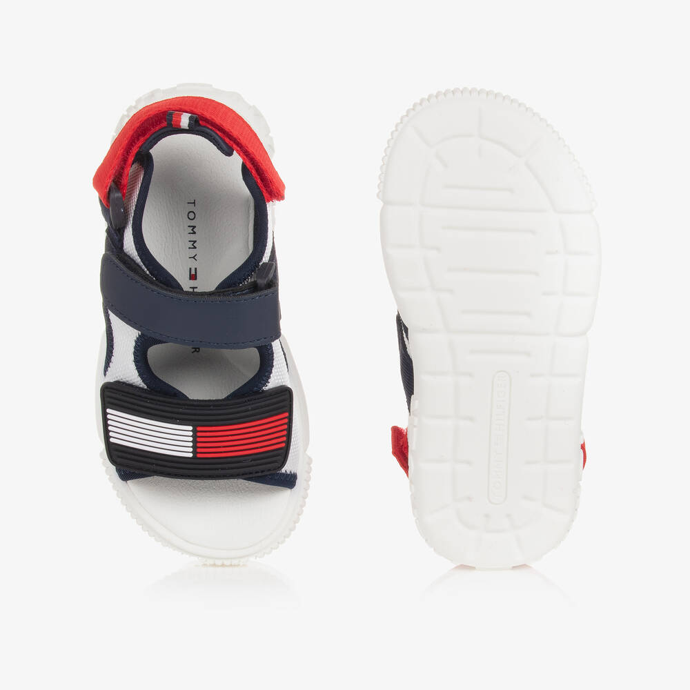 Tommy Hilfiger-Boys White & Blue Flag Sandals | Childrensalon Outlet