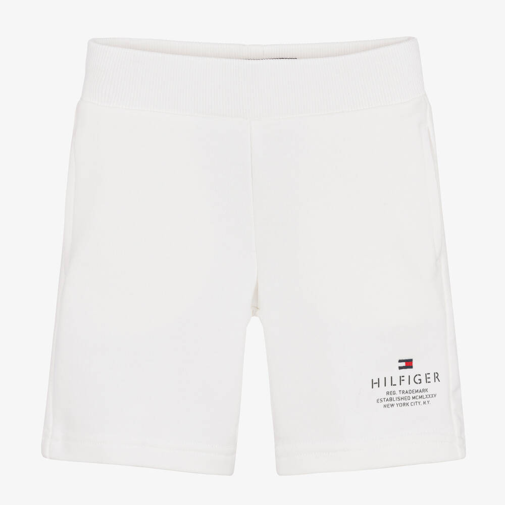 Tommy Hilfiger - Weiße Baumwollshorts für Jungen | Childrensalon