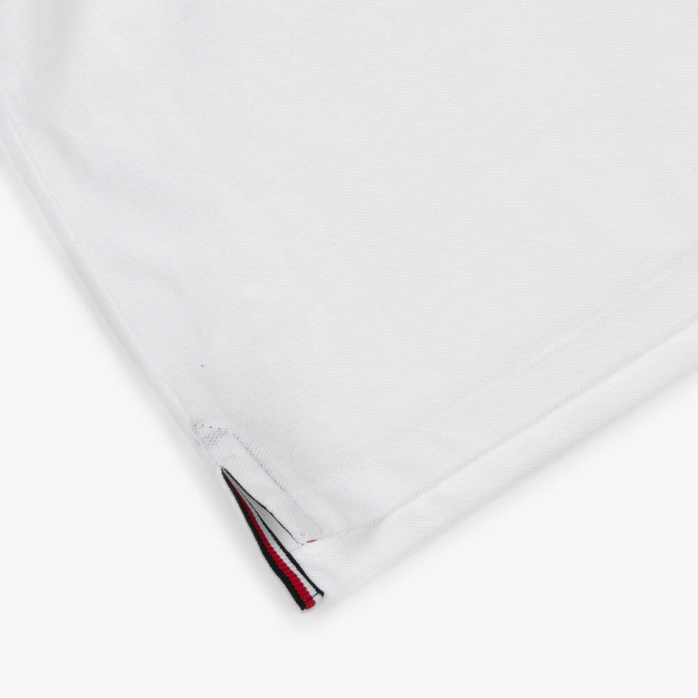 Tommy Hilfiger-Boys White Cotton Piqué Polo Shirt | Childrensalon Outlet