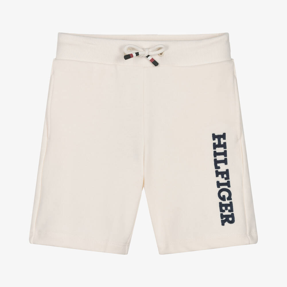 Tommy Hilfiger - Boys White Cotton Shorts | Childrensalon