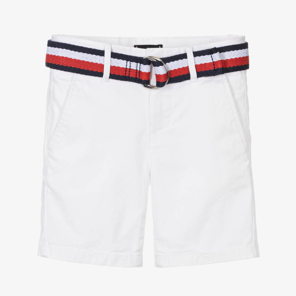 Slim fit white shorts cheap
