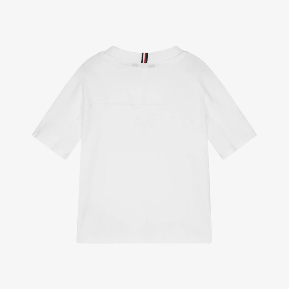 Tommy Hilfiger-Boys White Cotton T-Shirt with Varsity Logo | Childrensalon Outlet