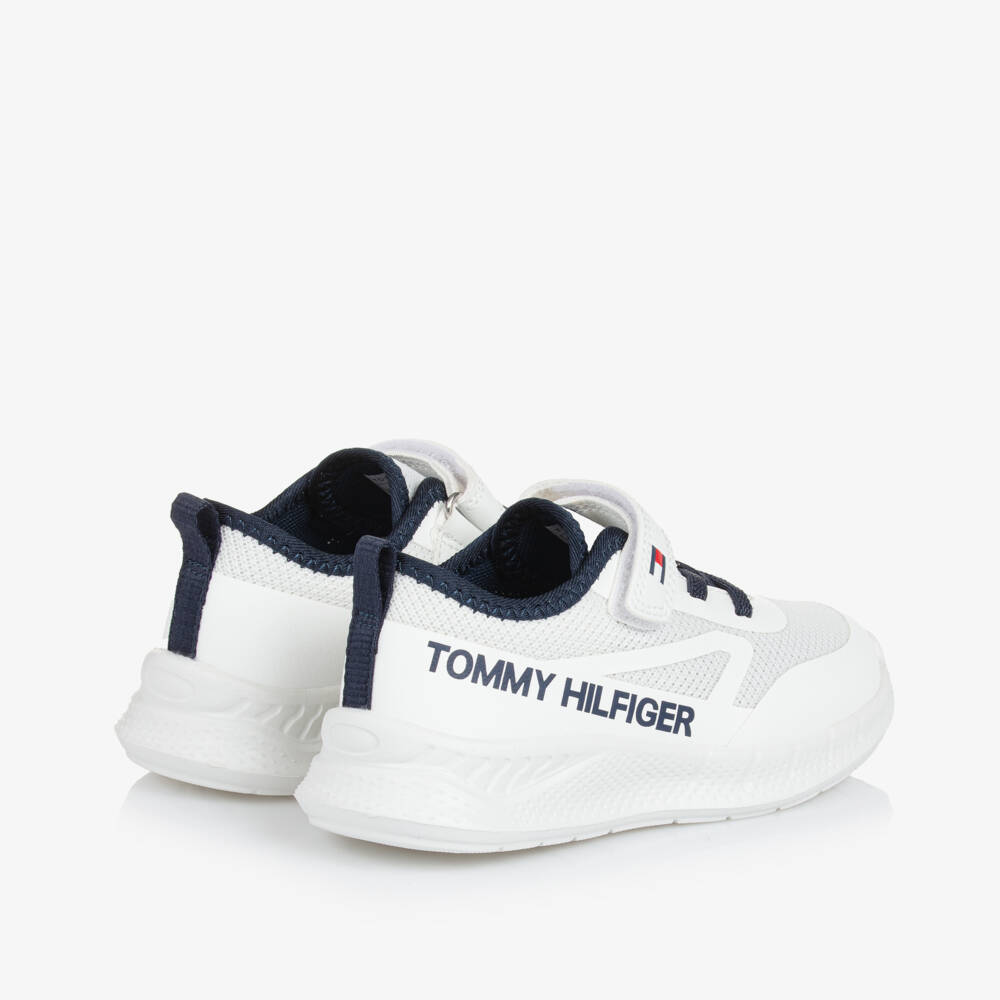 Tommy Hilfiger-Boys White Easy-Fastening Sneakers | Childrensalon Outlet