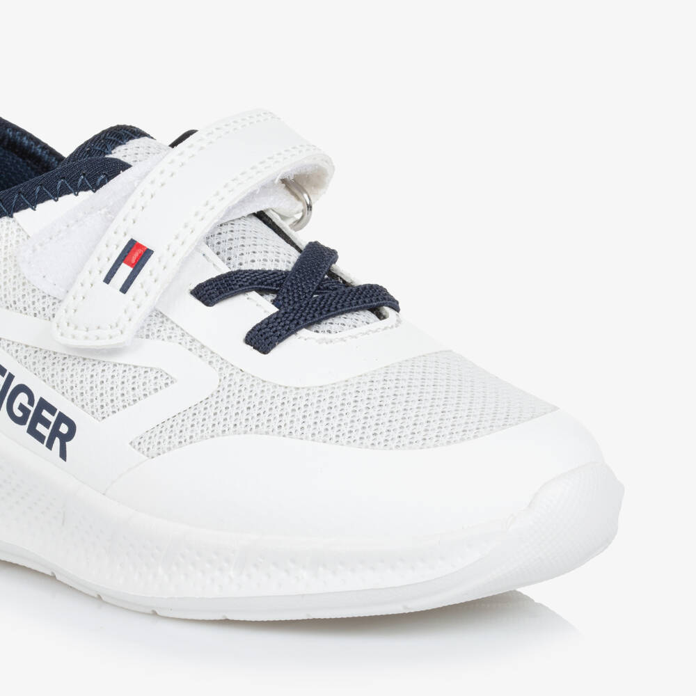 Tommy Hilfiger-Boys White Easy-Fastening Sneakers | Childrensalon Outlet