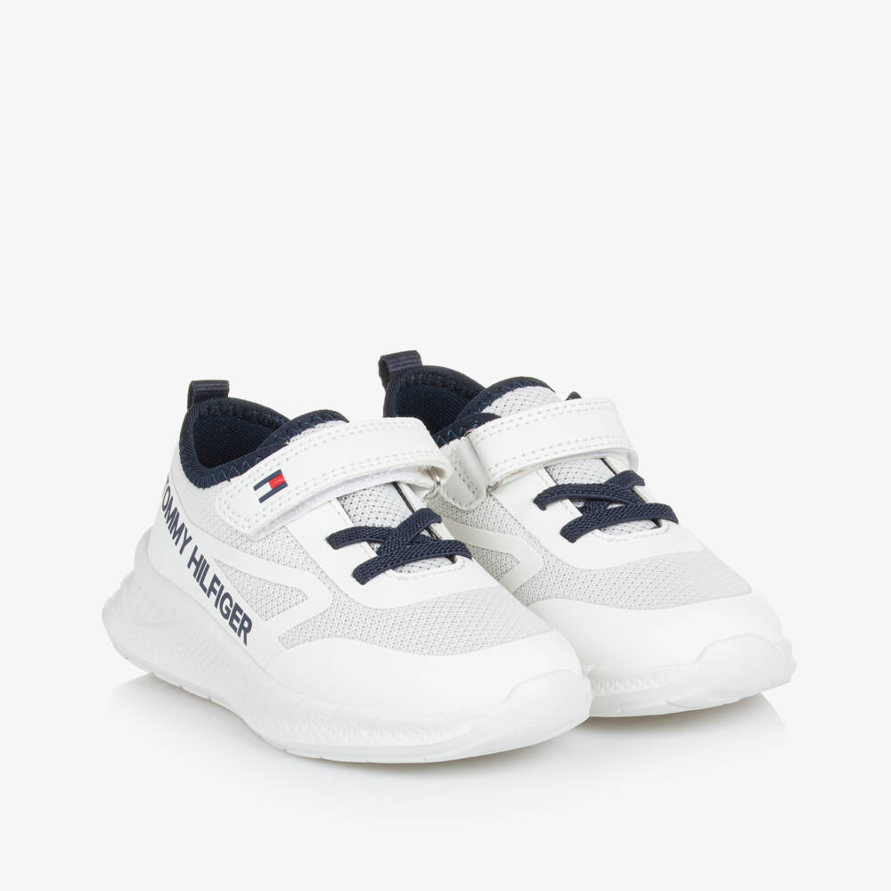 Tommy Hilfiger-Boys White Easy-Fastening Sneakers | Childrensalon Outlet