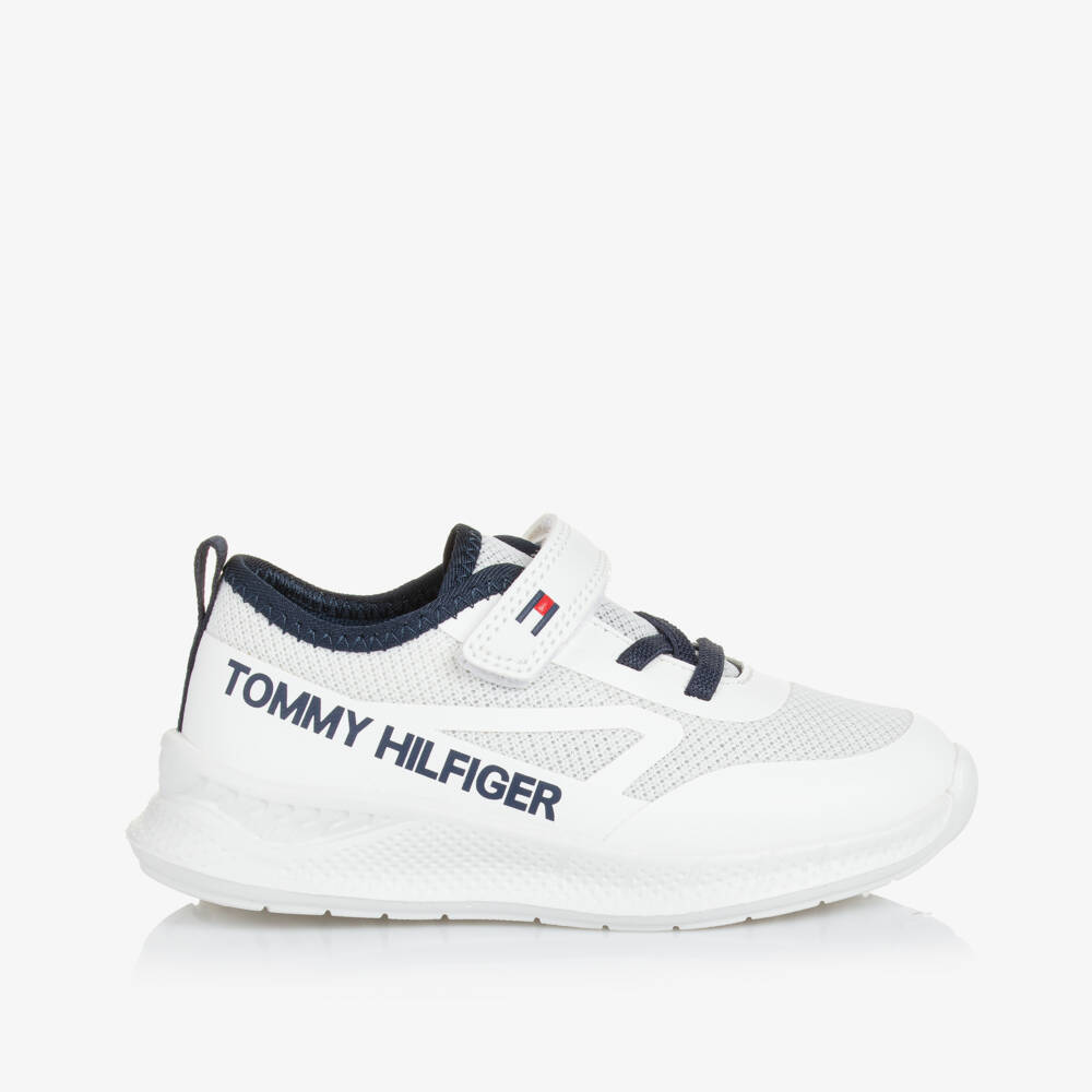 Tommy Hilfiger-Boys White Easy-Fastening Sneakers | Childrensalon Outlet