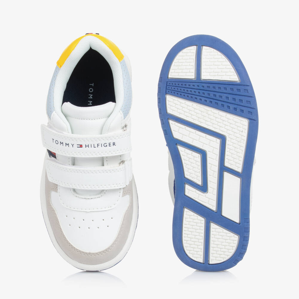 Tommy Hilfiger-حذاء رياضي أبيض من الجلد الصناعي للأولاد | Childrensalon Outlet