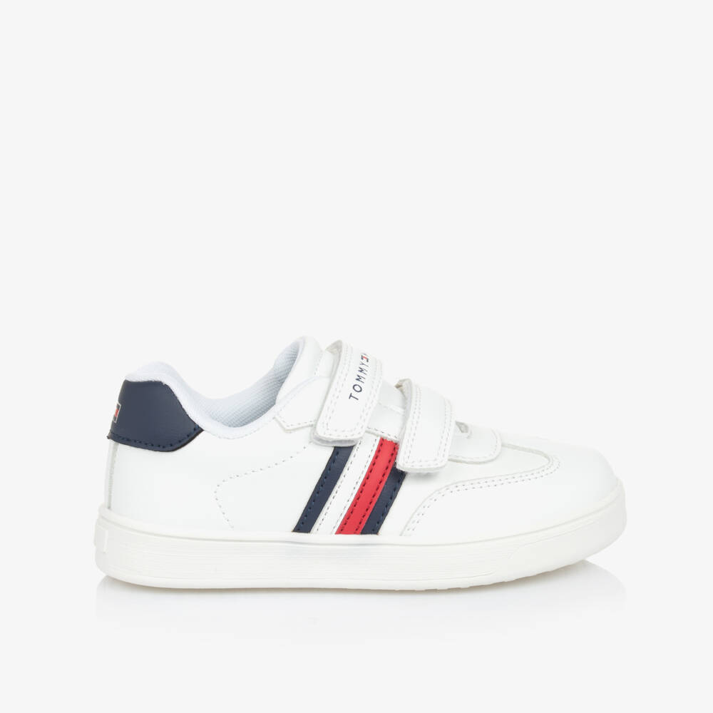 Tommy Hilfiger-Boys White Faux Leather Sneakers | Childrensalon Outlet