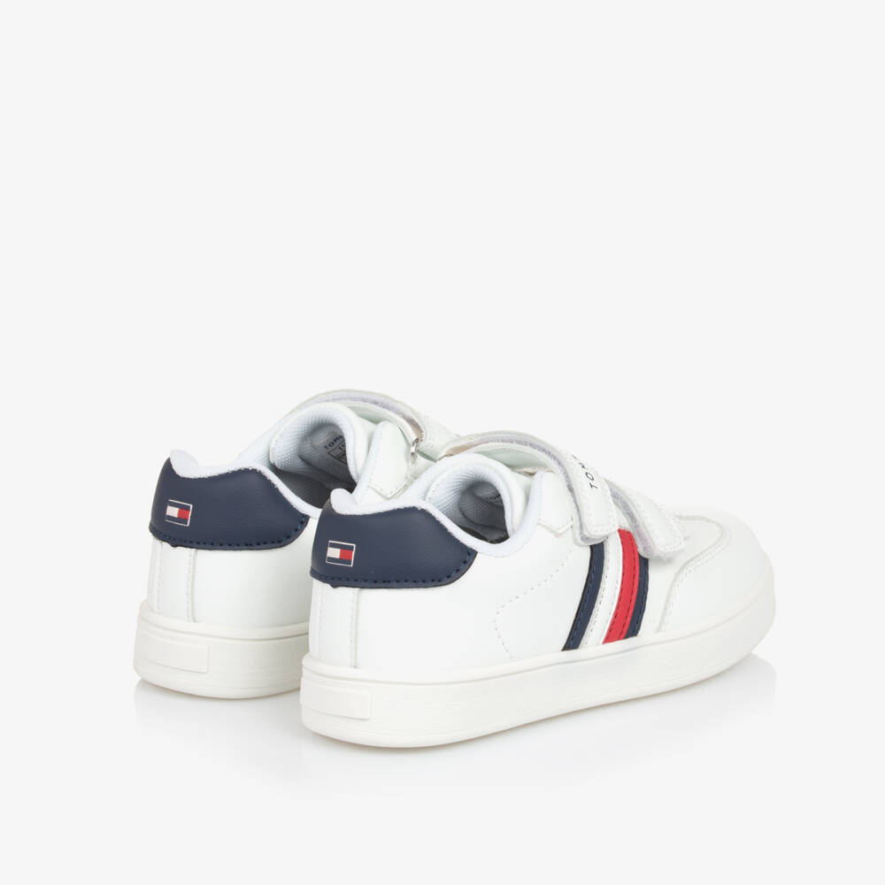 Tommy Hilfiger-Boys White Faux Leather Sneakers | Childrensalon Outlet