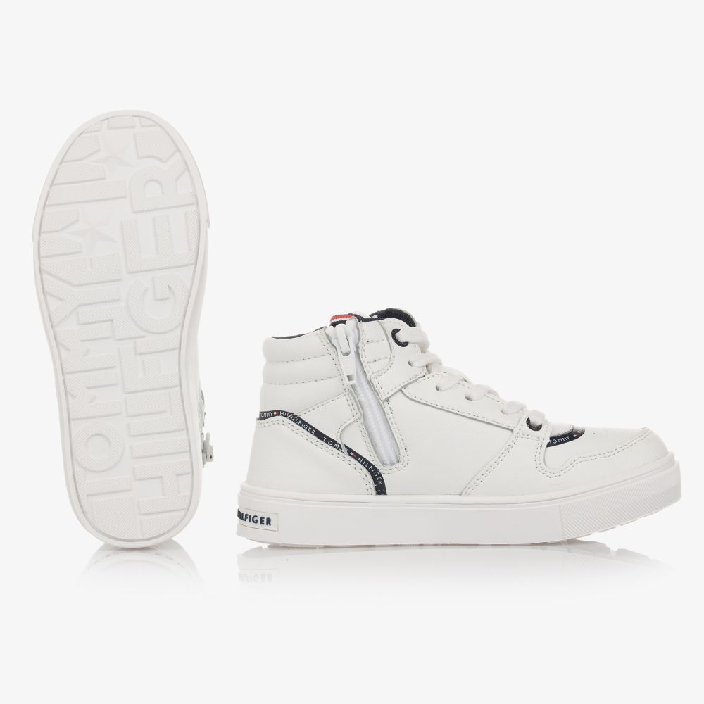 Boys white high top sneakers cheap