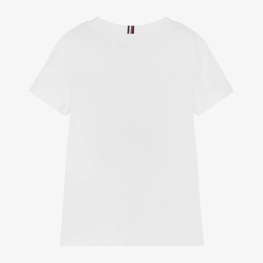 Tommy Hilfiger-Boys White Iconic Emblem Tee | Childrensalon Outlet